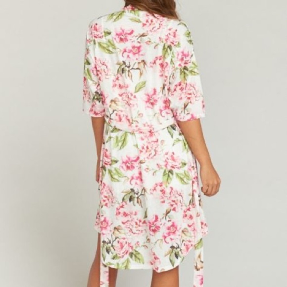 Pink floral robe kimono - Picture 4 of 4